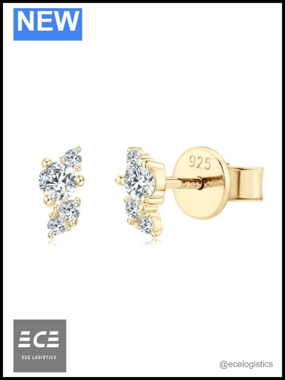 Moissanite Stud Earrings 925 Sterling Silver Cartilage Screw Back